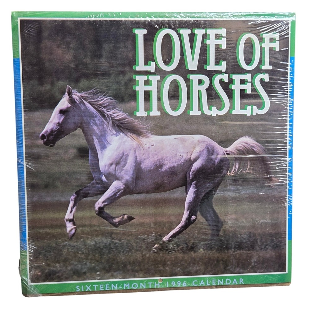Columbia Love Of Horses 1996 Wall Calendar 16 Month Vintage Equestrian Sealed